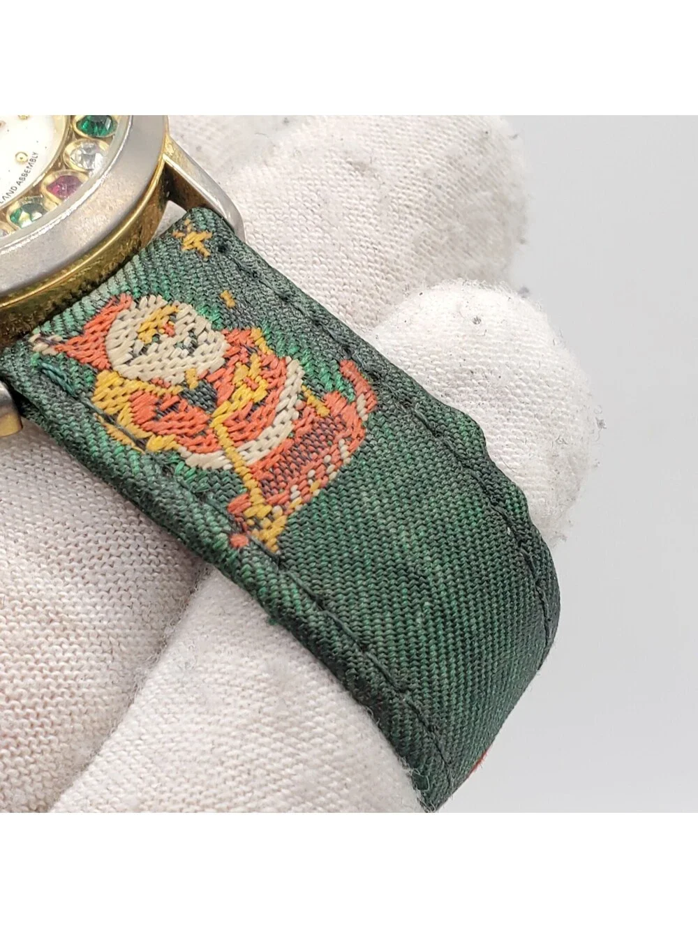 Pierre Nicole Christmas Watch Women 33mm New Battery Christmas Tree Santa Band